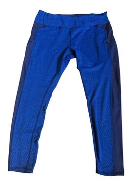 Z by Zobha Bright Blue Textured Athletic Leggings w/ Zip Pockets- XXL